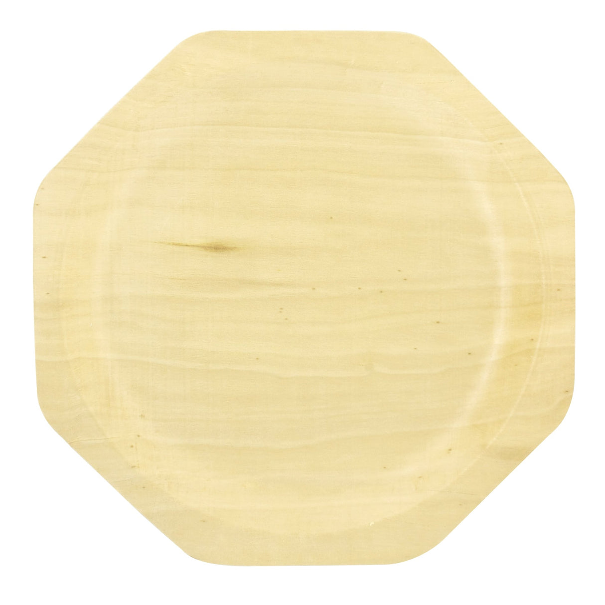 Plates, 10 Inch, Wooden, Natural, Octogonal, Biodegradeable, 10 Linear Inch,20 - 10 COUNT