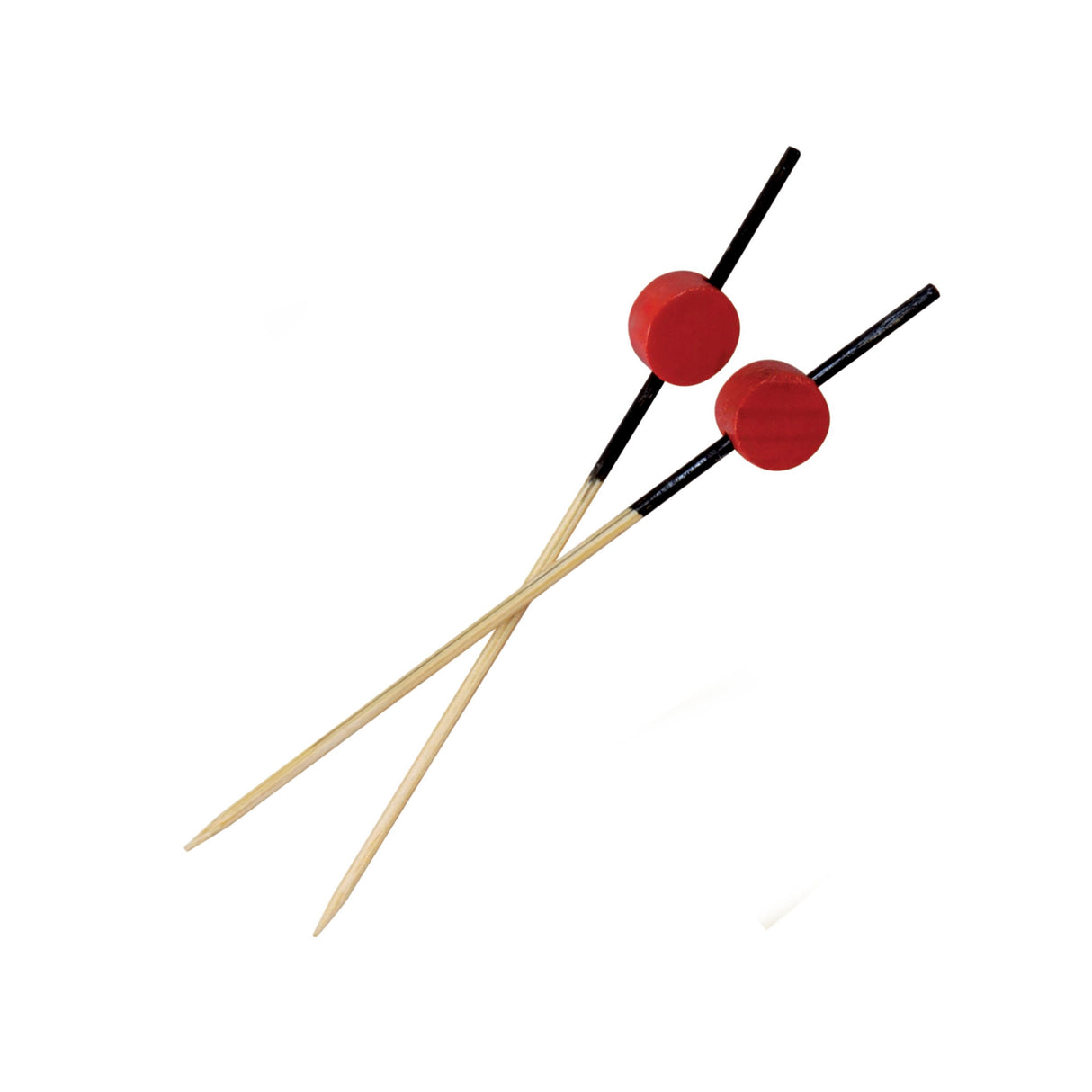Picks, Atami, 3.5 Inch, Bamboo, Black End with Red Bead, 3.5 Linear Inch,20 - 100 COUNT