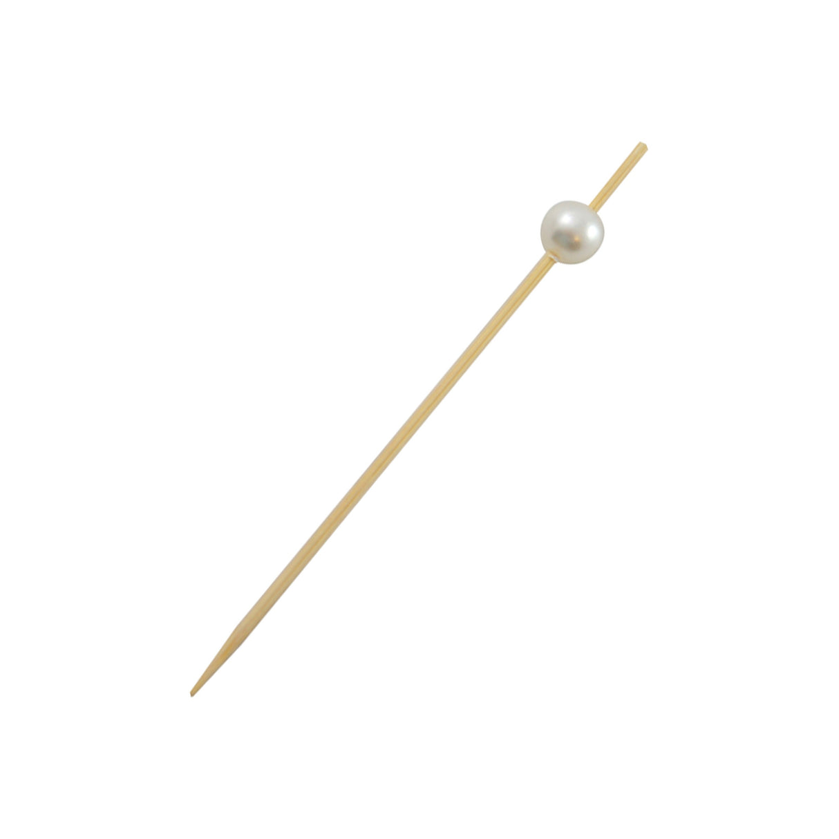 Picks, Bijou, 3.5 Inch, Bamboo, Natural, with White Pearl, Biodegradable, 3.5 Linear Inch,20 - 100 COUNT
