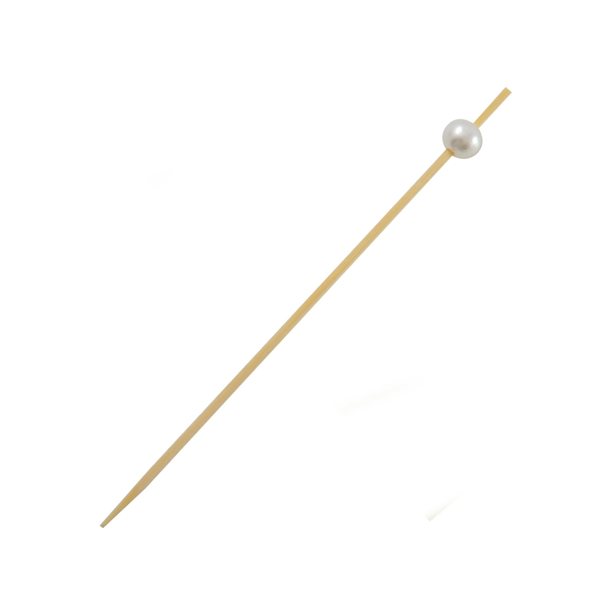 Picks, Bijou, 4.75 Inch, Bamboo, Natural, with White Pearl, Biodegradable, 4.75 Linear Inch,20 - 100 COUNT