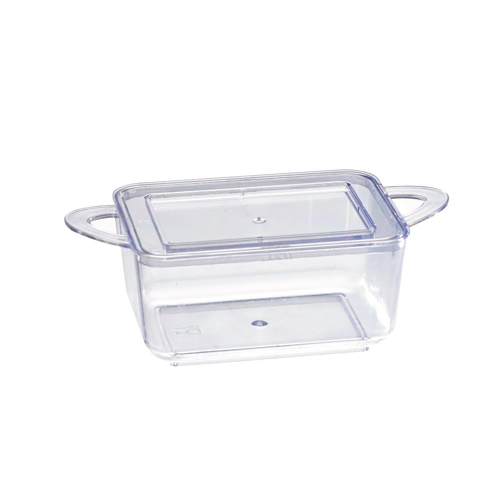 Dishes, Casserole, Loukia 3.8 x 2 x 1.1 Inch, Plastic, Clear Green, Rectangular, Recyclable,6 - 24 COUNT