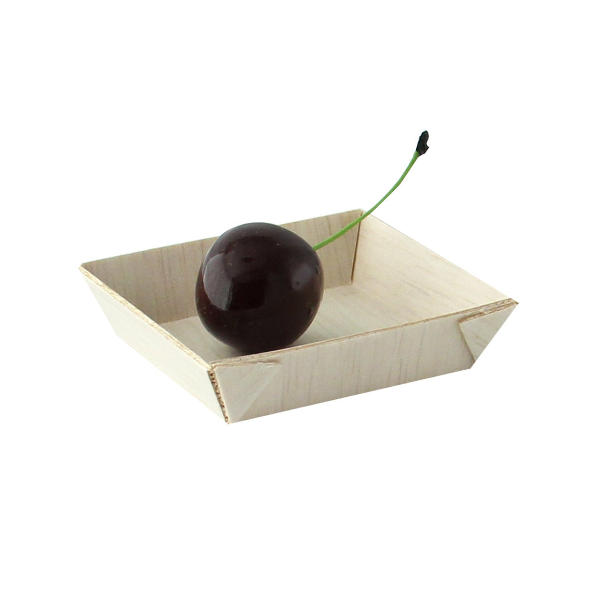 Trays, Mini, 2.4 Inch, Wooden, Natural, Square, Biodegradeable,10 - 20 COUNT