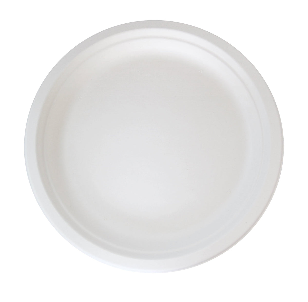 Plates, 10 Inch, Sugarcane, White, Round,20 - 25 COUNT