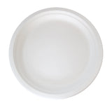 Plates, 10 Inch, Sugarcane, White, Round,20 - 25 COUNT