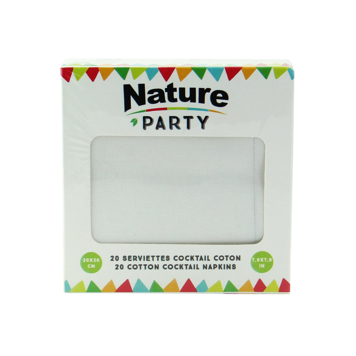 Napkins, Cocktail, Cotton, White, 7.9 x 7.9 Inch,10 - 20 COUNT
