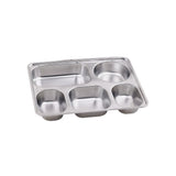 Trays, 5-Compartment, Noxtray 11 x 8.66 x 1.57 Inch, Stainless Steel, with Polypropylene Lids,10 - 1 EACH
