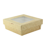 Boxes, Kray 22 Ounce, Kraft, Window Lid, Bakeable, Heat Resistant Base up to 440 Degrees,4 - 25 COUNT