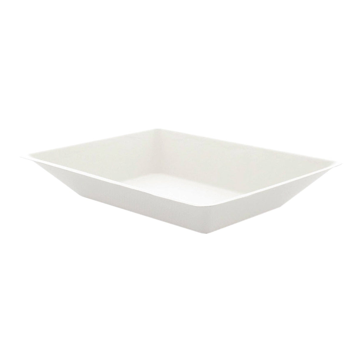 Plates, Sugarcane, 6.6 x 5.1 x 1.1 Inch, White, Rectangular,10 - 50 COUNT