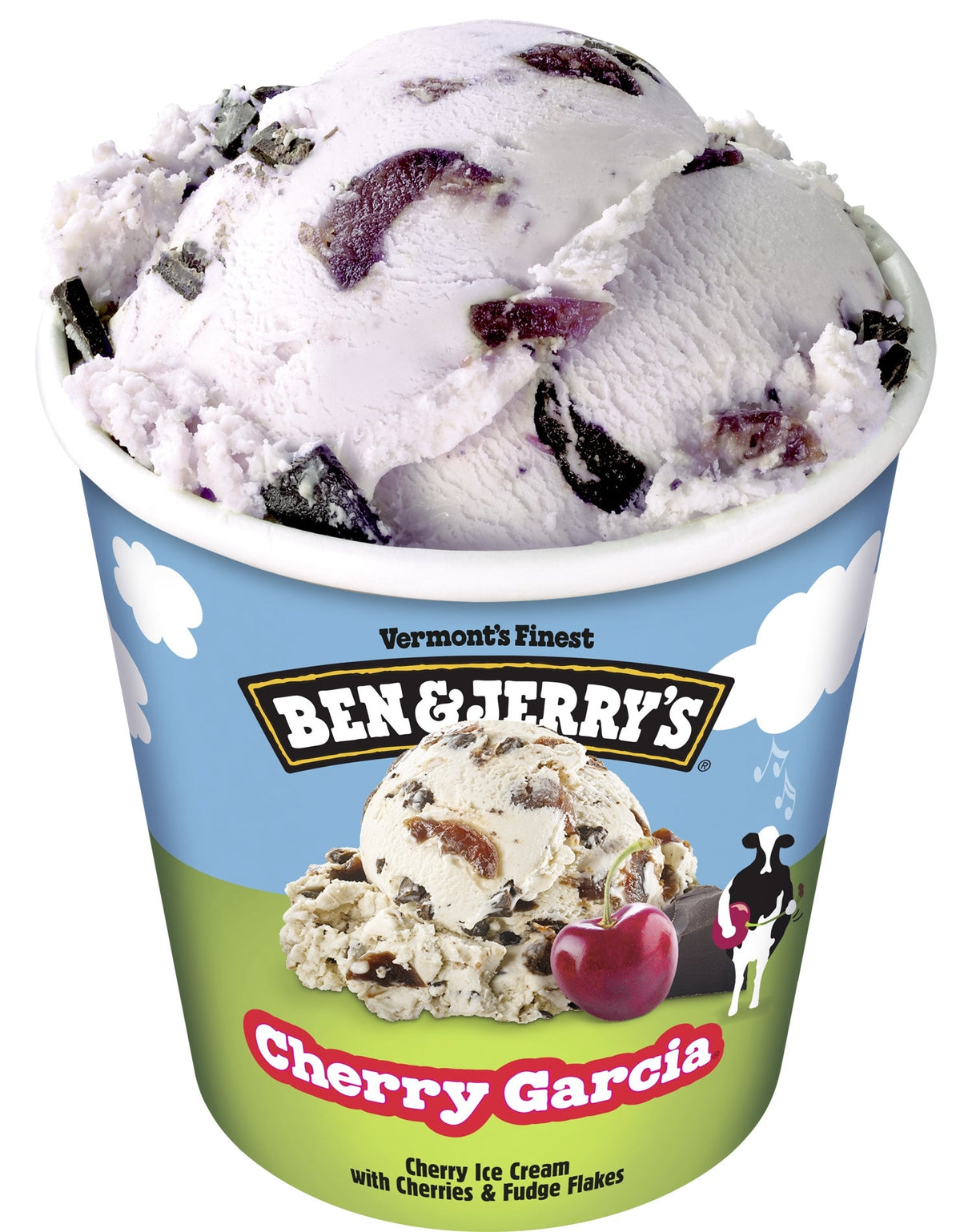 Ice Cream, Hard Serve, Cherry Garcia, Frozen,8 - 16 FLUID