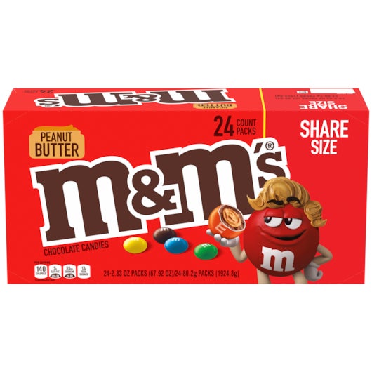 Candy, Chocolate-Covered, Peanut Butter, Sharing Size,24 - 2.83 OUNCE