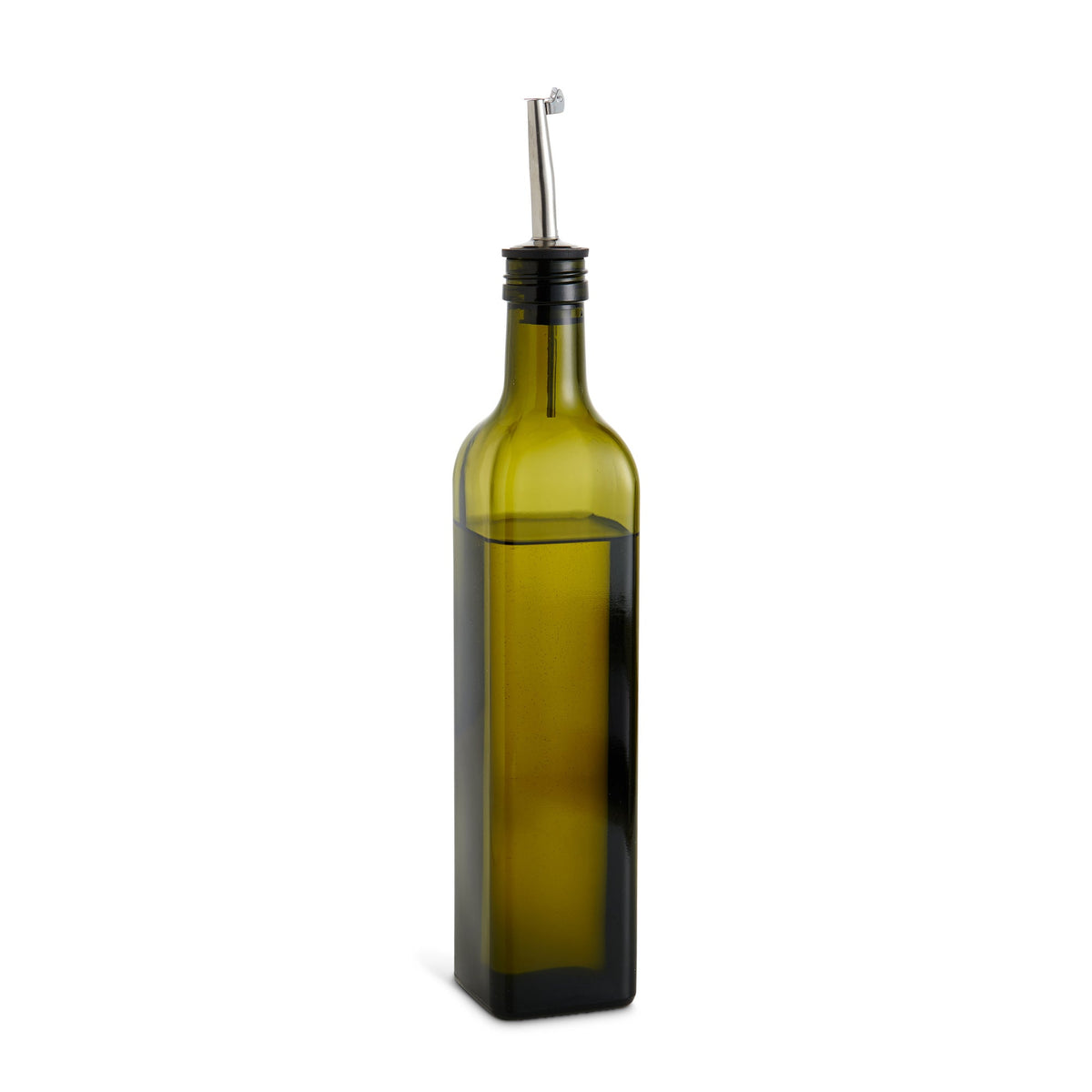 Bottles, Oil, 17 Ounce, Green, Glass, with Pourer, 1 Each,6 - 1 COUNT