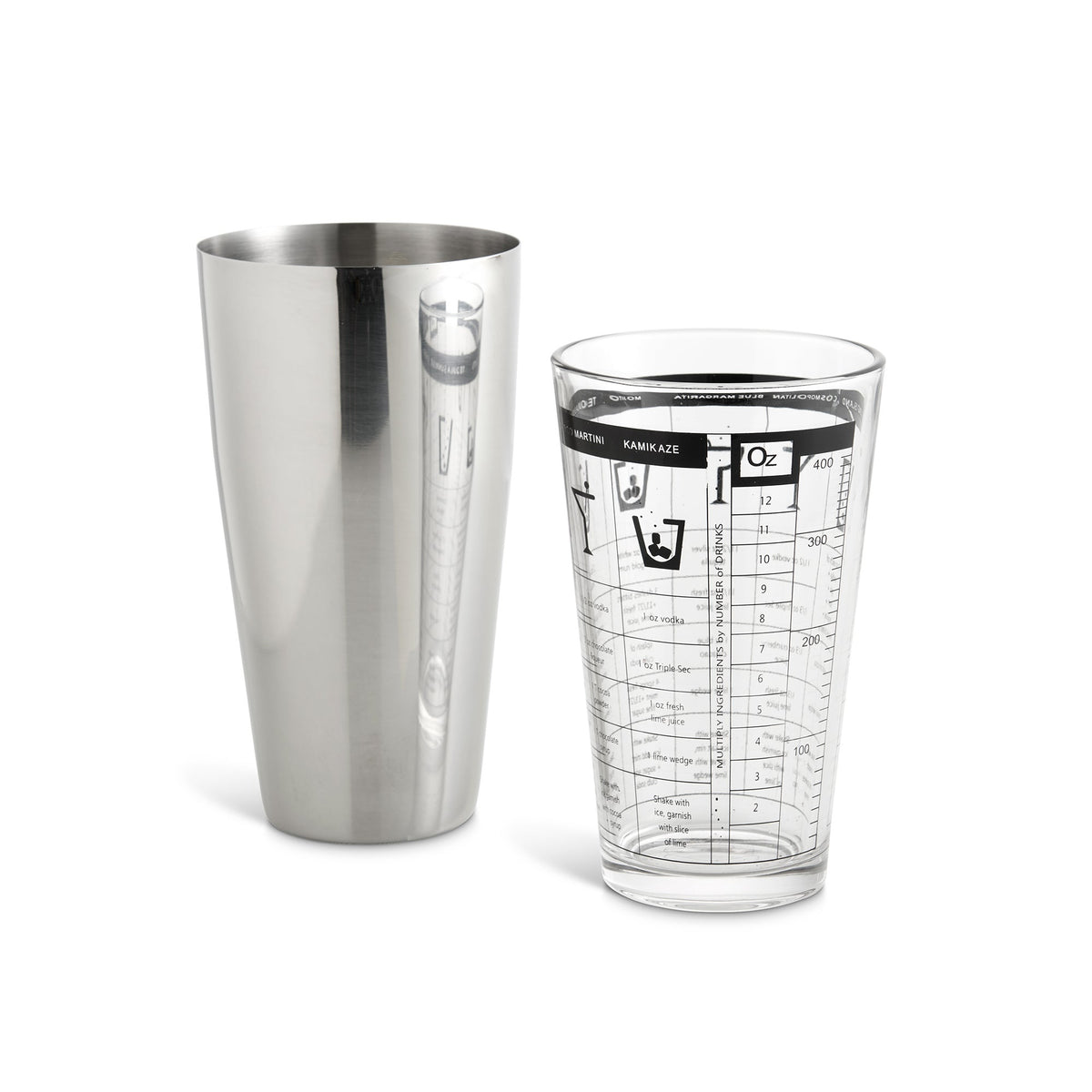 Shaker Set, Cocktail, Boston, Assorted, with 24 Ounce Shaker & 17 Ounce Mixin, 1 Each,6 - 1 COUNT