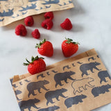 Bag, Snack, Paper, Kraft, Bear Print, Sealable,12 - 50 COUNT