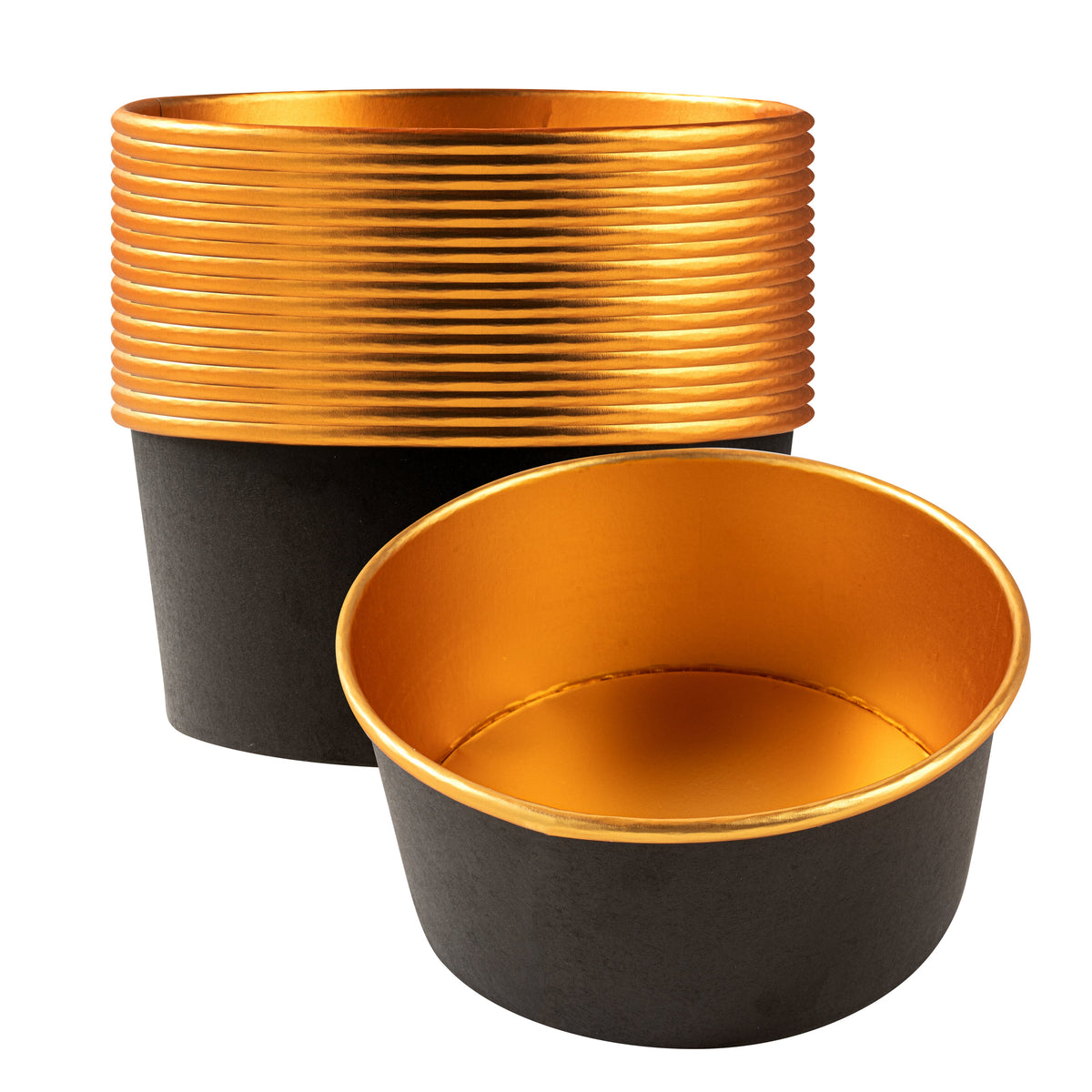 Containers, Take Out, Foil Lux 42 Ounce, Paper, Black, 6.5 x 6.5 x 3 Inch, with Foil Interior, 1 Each,50 - 1 COUNT