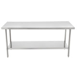 Table, Work, Kitchen Tek 30 x 72 Inch, Stainless Steel, Medium Duty 16 Gauge, Galvanized Legs, Undershelf,1 - 1 EACH