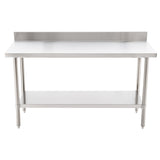 Table, Work, Kitchen Tek 24 x 60 Inch, Stainless Steel, Medium Duty 16 Gauge, 4 Inch Backsplash, Undershelf,1 - 1 EACH