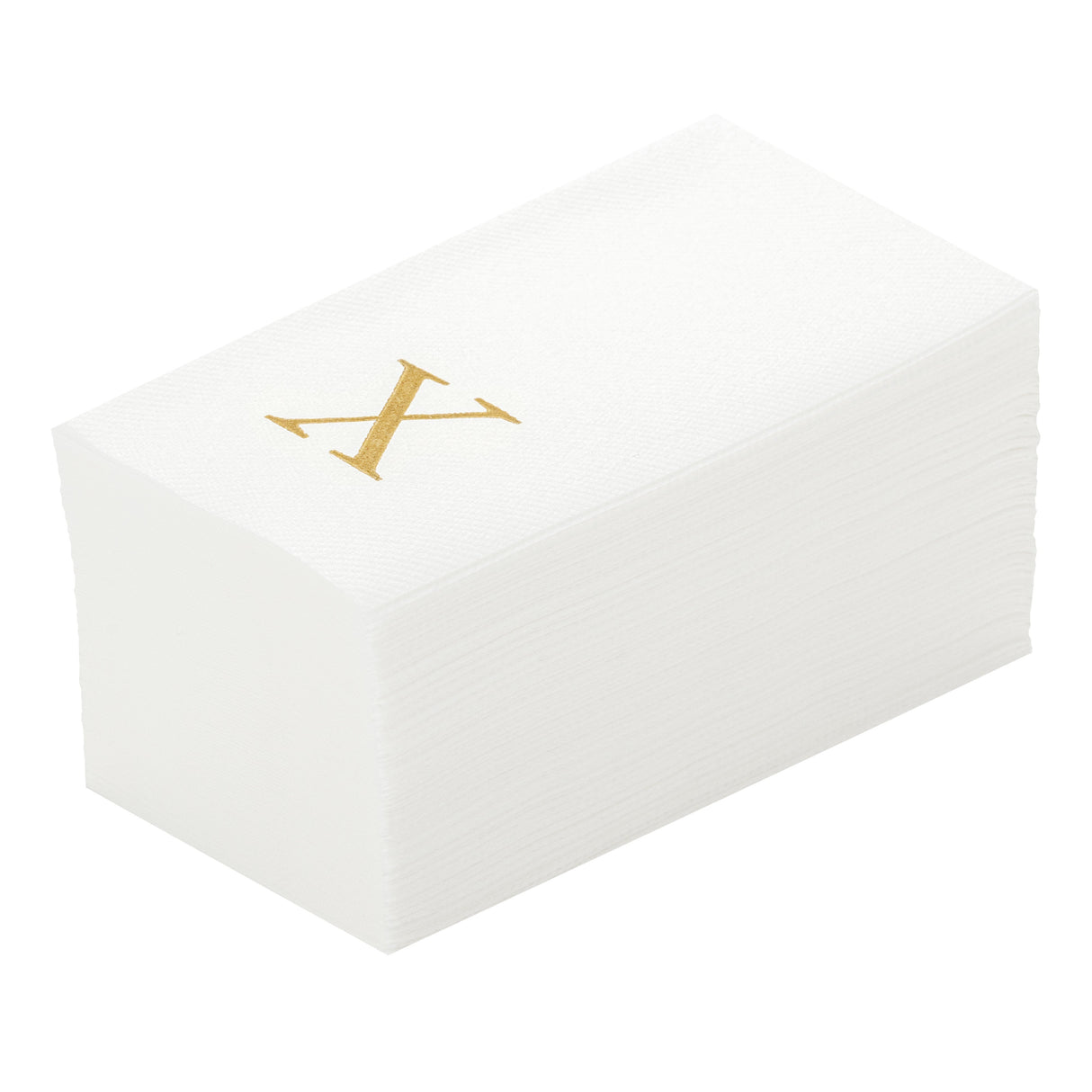 Towels, Guest, Luxenap, Linen-Like, White, with Gold Sans Serif Letter X,2000 - 1 EACH