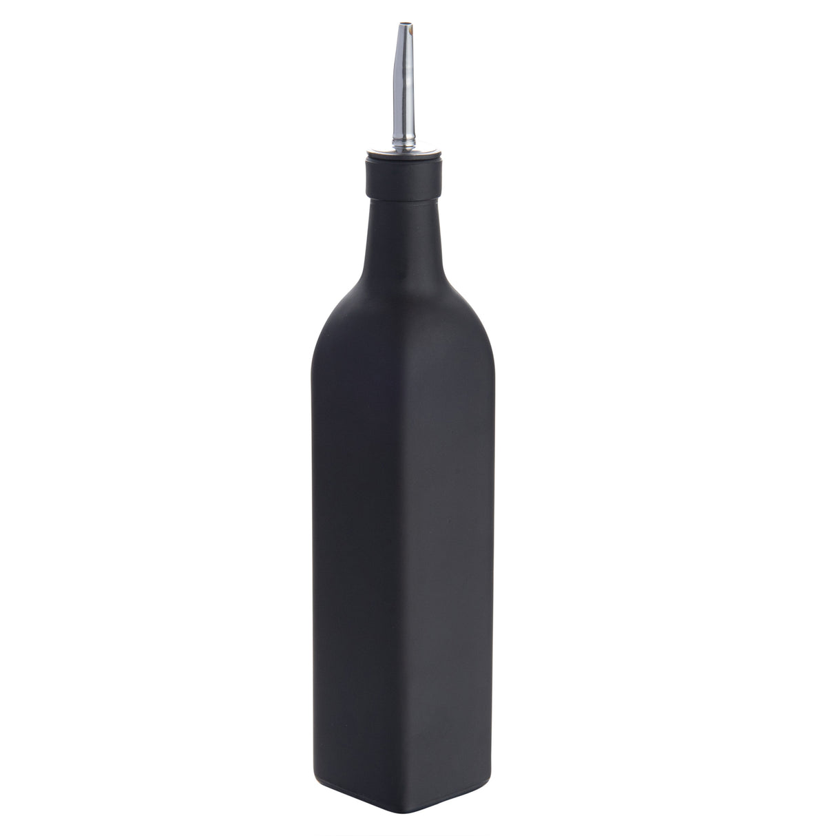 Bottle, Olive Oil, 17 Ounce, Black, Glass, with Stainless Steel Pourer,1 - 1 EACH