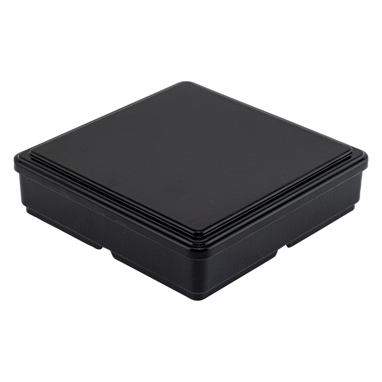 Box, Japanese Style Bento 4-Compartment, 8.25 x 8.25 x 2.25 Inch, Plastic, Black & Red, ABS,1 - 1 EACH