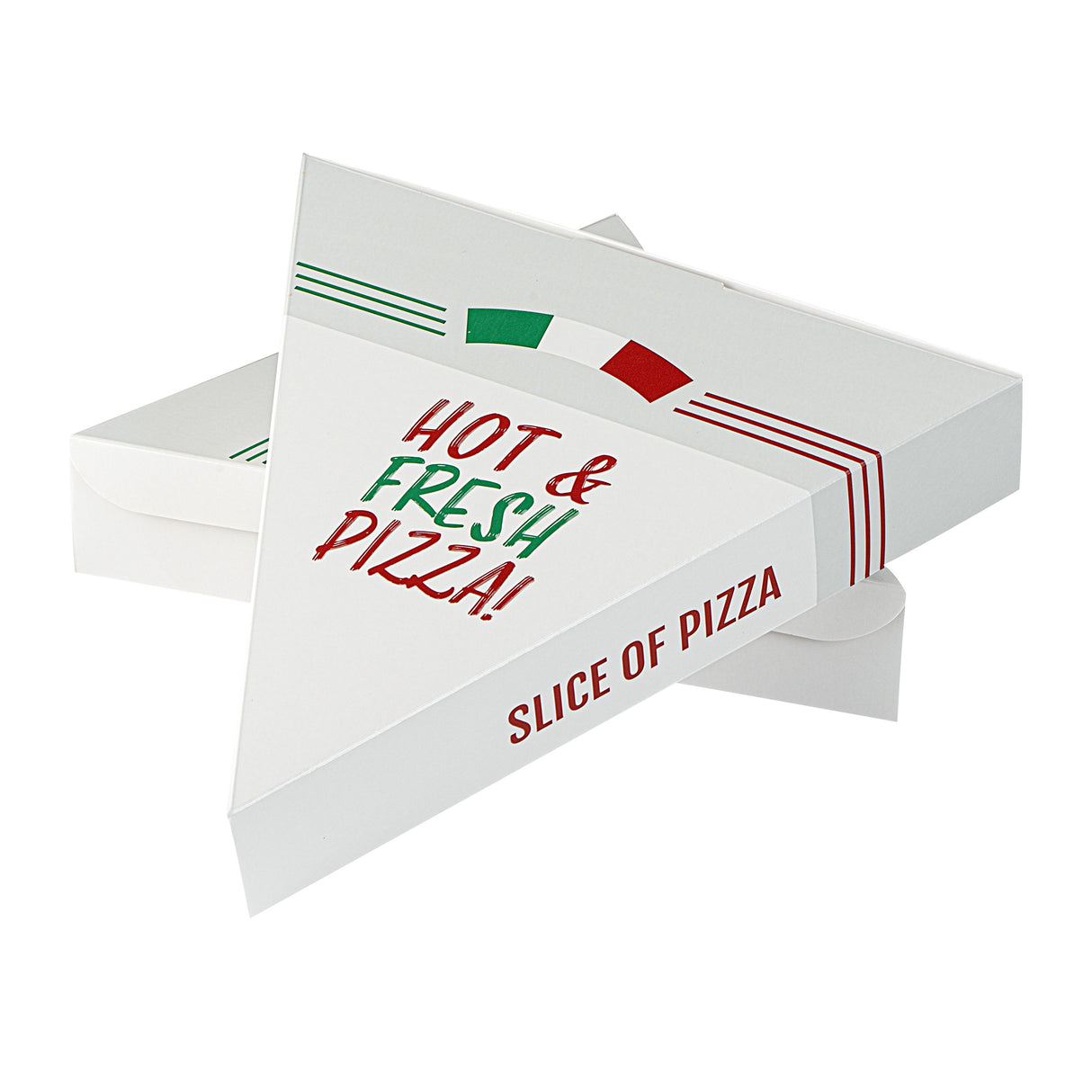 Boxes, Pizza, Single Slice, White, Printed, Hinged,100 - 1 EACH