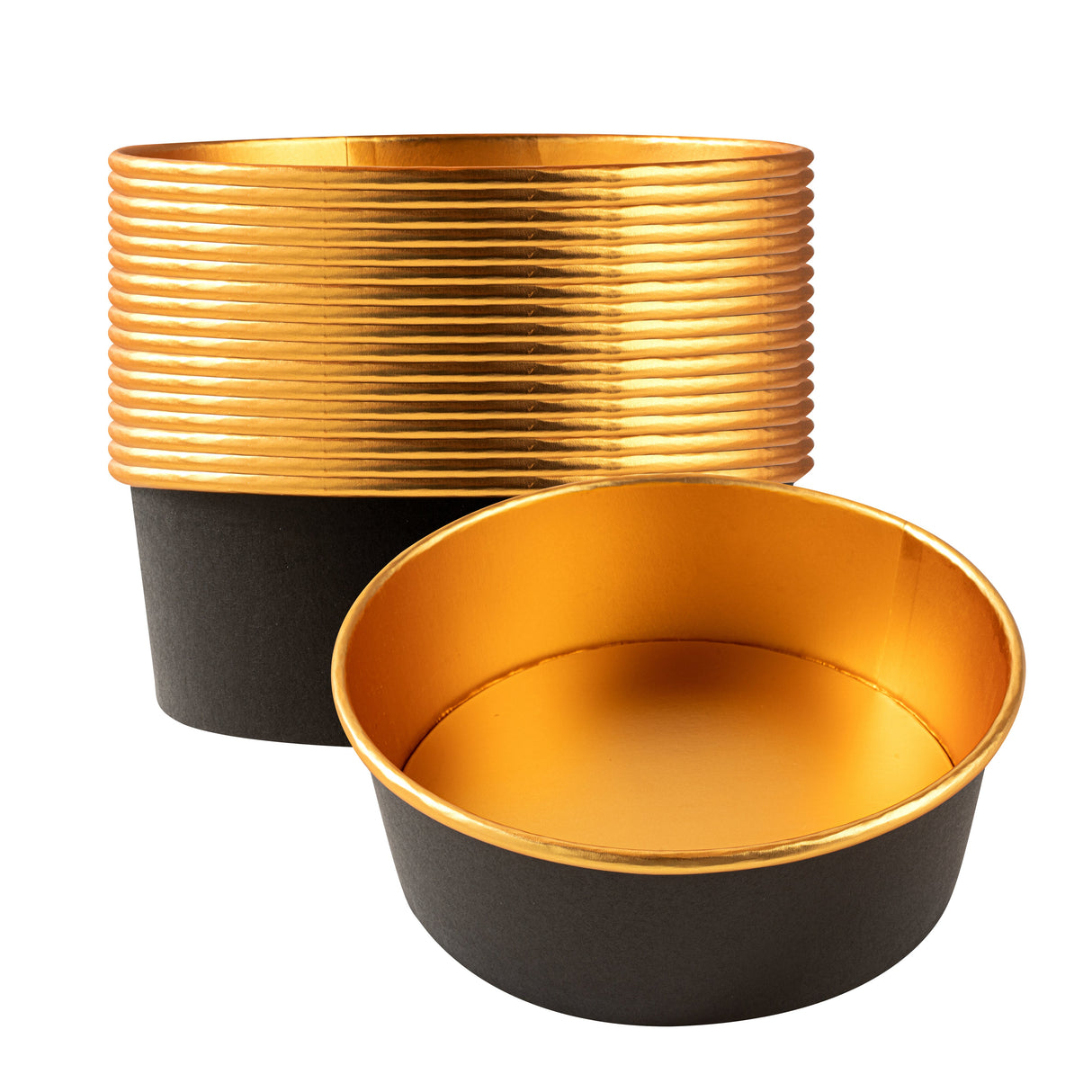 Containers, Take Out, Foil Lux 45 Ounce, Paper, Black, 7.25 x 7.25 x 2.5 Inch, with Foil Interior,200 - 1 EACH