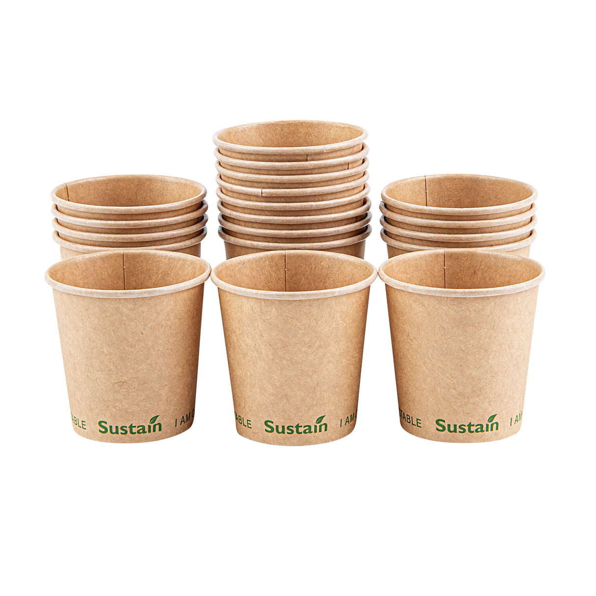 Cups, Hot, Sustain 4 Ounce, PLA-Lined Paper, Kraft, 2.5 x 2.5 x 2.25 Inch,1000 - 1 EACH