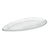Plate, Serving, Vetri 11.75 x 5.5 x 0.75 Inch, Glass, Clear, Leaf,1 - 1 EACH