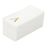 Towels, Guest, Luxenap, Linen-Like, White, with Gold Sans Serif Letter A, Air Laid, 15.75 x 8 Inch, 1 Each,50 - 1 COUNT
