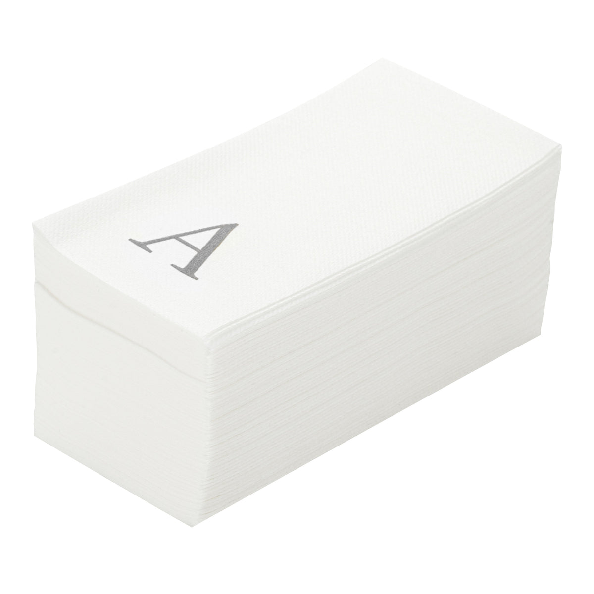 Towels, Guest, Luxenap, Linen-Like, White, with Silver Sans Serif Letter A, Air Laid, 15.75 x 8 Inch, 1 Each,50 - 1 COUNT