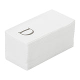 Towels, Guest, Luxenap, Linen-Like, White, with Silver Sans Serif Letter D, Air Laid, 15.75 x 8 Inch, 1 Each,50 - 1 COUNT