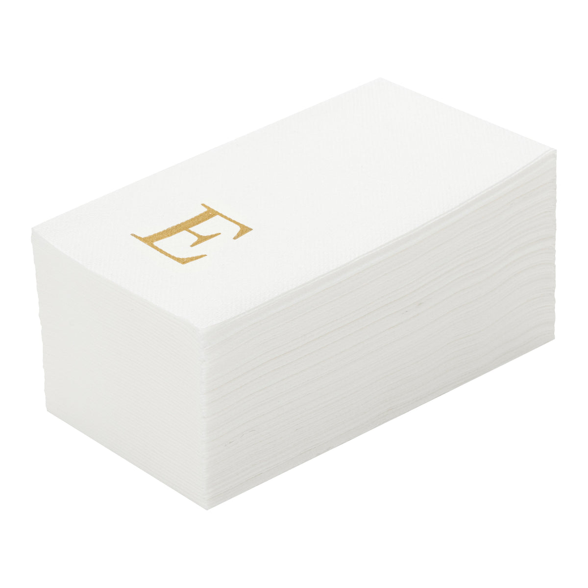 Towels, Guest, Luxenap, Linen-Like, White, with Gold Sans Serif Letter E, Air Laid, 15.75 x 8 Inch, 1 Each,50 - 1 COUNT