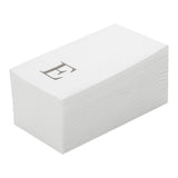 Towels, Guest, Luxenap, Linen-Like, White, with Silver Sans Serif Letter E, Air Laid, 15.75 x 8 Inch, 1 Each,50 - 1 COUNT