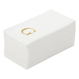 Towels, Guest, Luxenap, Linen-Like, White, with Gold Sans Serif Letter G, Air Laid, 15.75 x 8 Inch,50 - 1 EACH