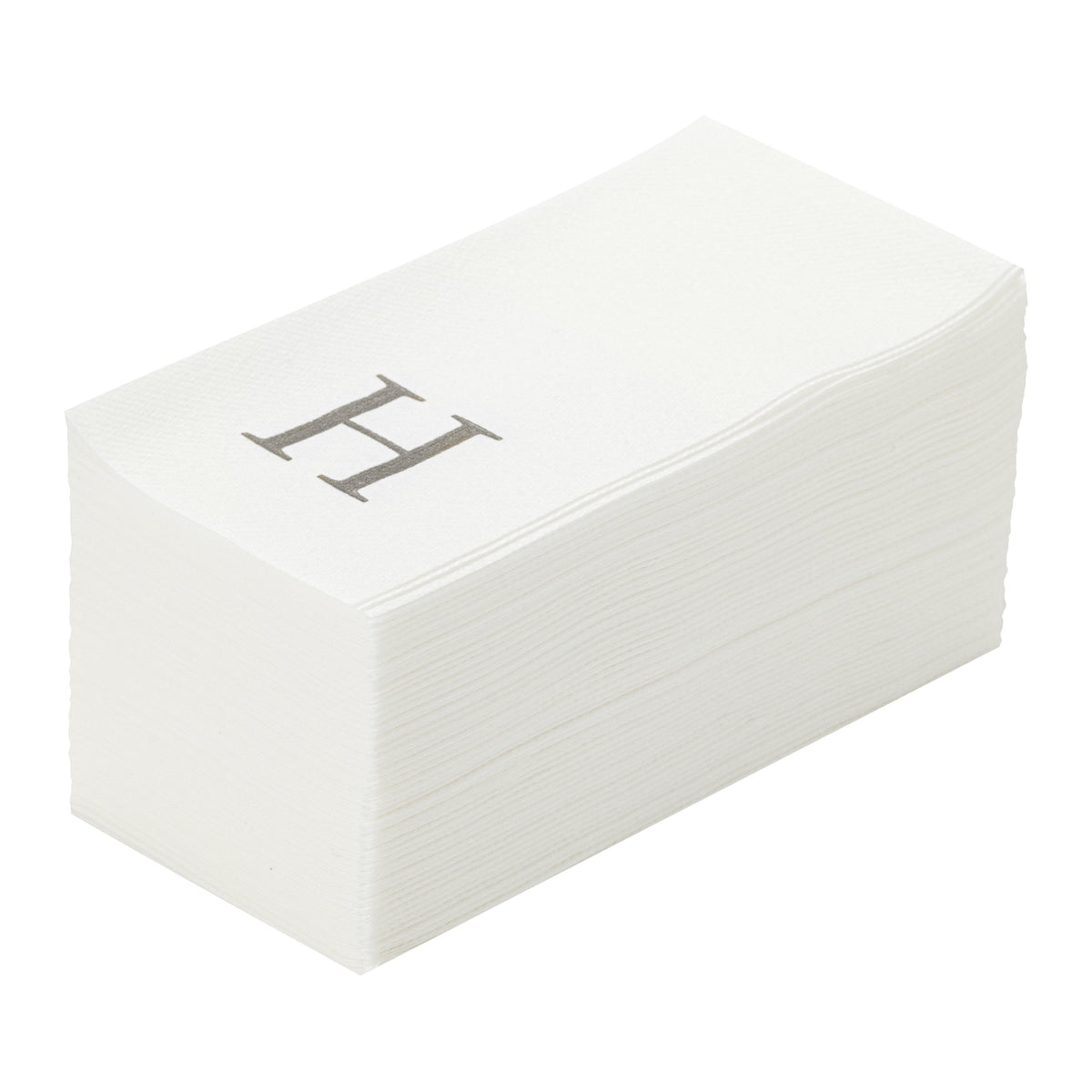 Towels, Guest, Luxenap, Linen-Like, White, with Silver Sans Serif Letter H, Air Laid, 15.75 x 8 Inch, 1 Each,50 - 1 COUNT