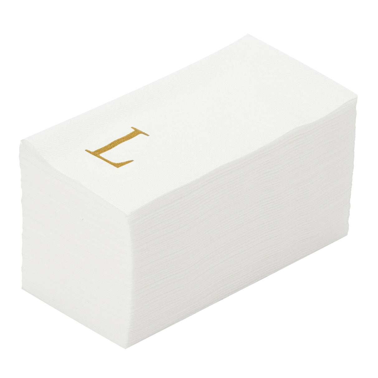 Towels, Guest, Luxenap, Linen-Like, White, with Gold Sans Serif Letter L, Air Laid, 15.75 x 8 Inch,50 - 1 EACH