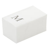 Towels, Guest, Luxenap, Linen-Like, White, with Silver Sans Serif Letter M, Air Laid, 15.75 x 8 Inch,50 - 1 EACH