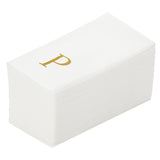 Towels, Guest, Luxenap, Linen-Like, White, with Gold Sans Serif Letter P, Air Laid, 15.75 x 8 Inch, 1 Each,50 - 1 COUNT