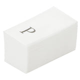 Towels, Guest, Luxenap, Linen-Like, White, with Silver Sans Serif Letter P, Air Laid, 15.75 x 8 Inch, 1 Each,50 - 1 COUNT