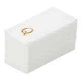 Towels, Guest, Luxenap, Linen-Like, White, with Gold Sans Serif Letter Q, Air Laid, 15.75 x 8 Inch,50 - 1 EACH