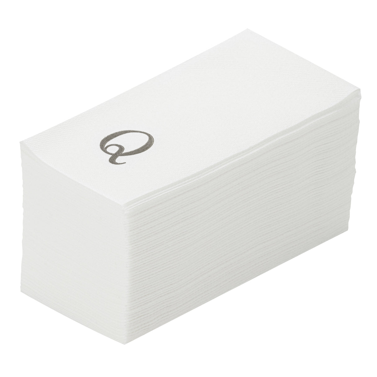 Towels, Guest, Luxenap, Linen-Like, White, with Silver Sans Serif Letter Q, Air Laid, 15.75 x 8 Inch,50 - 1 EACH