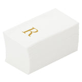 Towels, Guest, Luxenap, Linen-Like, White, with Gold Sans Serif Letter R, Air Laid, 15.75 x 8 Inch,50 - 1 EACH