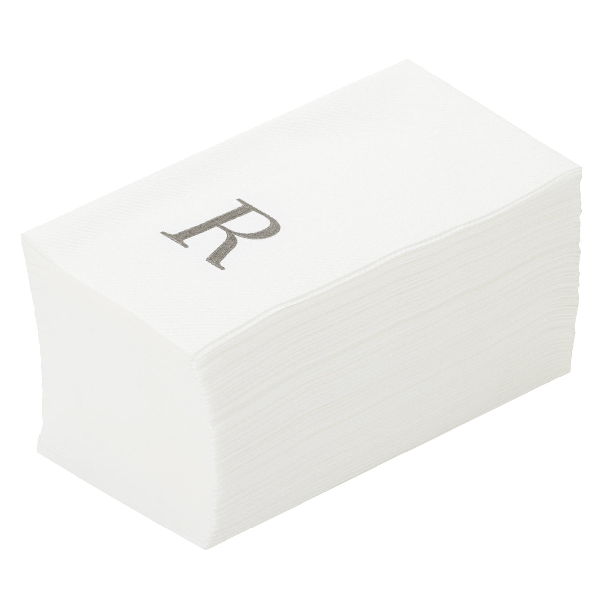 Towels, Guest, Luxenap, Linen-Like, White, with Silver Sans Serif Letter R, Air Laid, 15.75 x 8 Inch,50 - 1 EACH