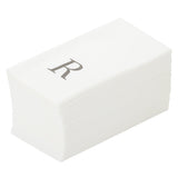 Towels, Guest, Luxenap, Linen-Like, White, with Silver Sans Serif Letter R, Air Laid, 15.75 x 8 Inch,50 - 1 EACH