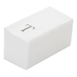Towels, Guest, Luxenap, Linen-Like, White, with Silver Sans Serif Letter T, Air Laid, 15.75 x 8 Inch, 1 Each,50 - 1 COUNT