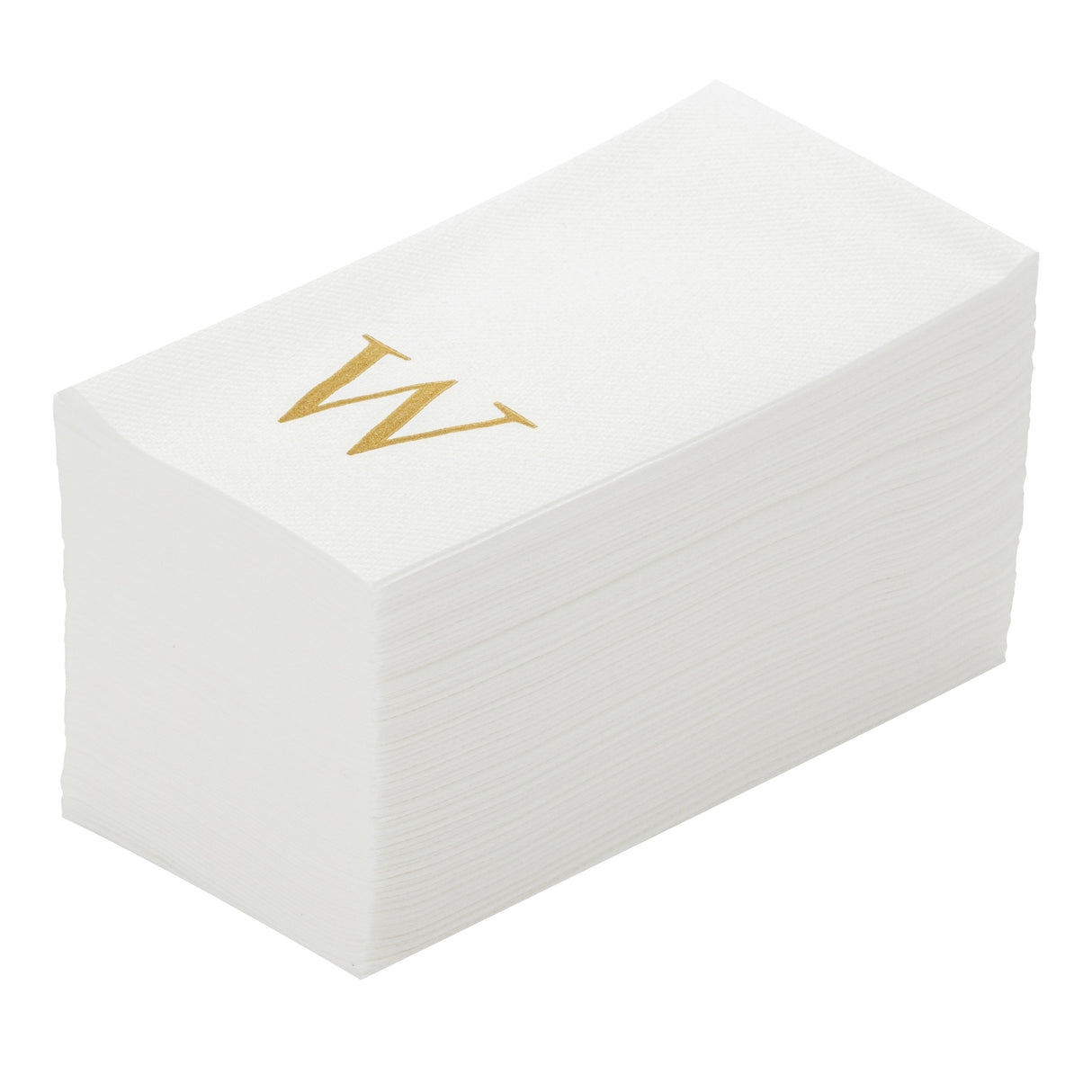 Towels, Guest, Luxenap, Linen-Like, White, with Gold Sans Serif Letter W, Air Laid, 15.75 x 8 Inch,50 - 1 EACH