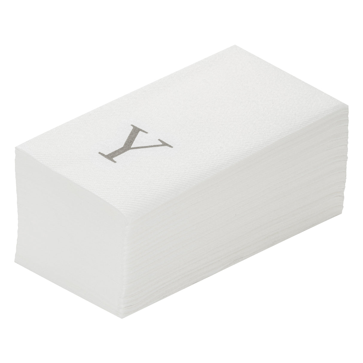 Towels, Guest, Luxenap, Linen-Like, White, with Silver Sans Serif Letter Y, Air Laid, 15.75 x 8 Inch,50 - 1 EACH