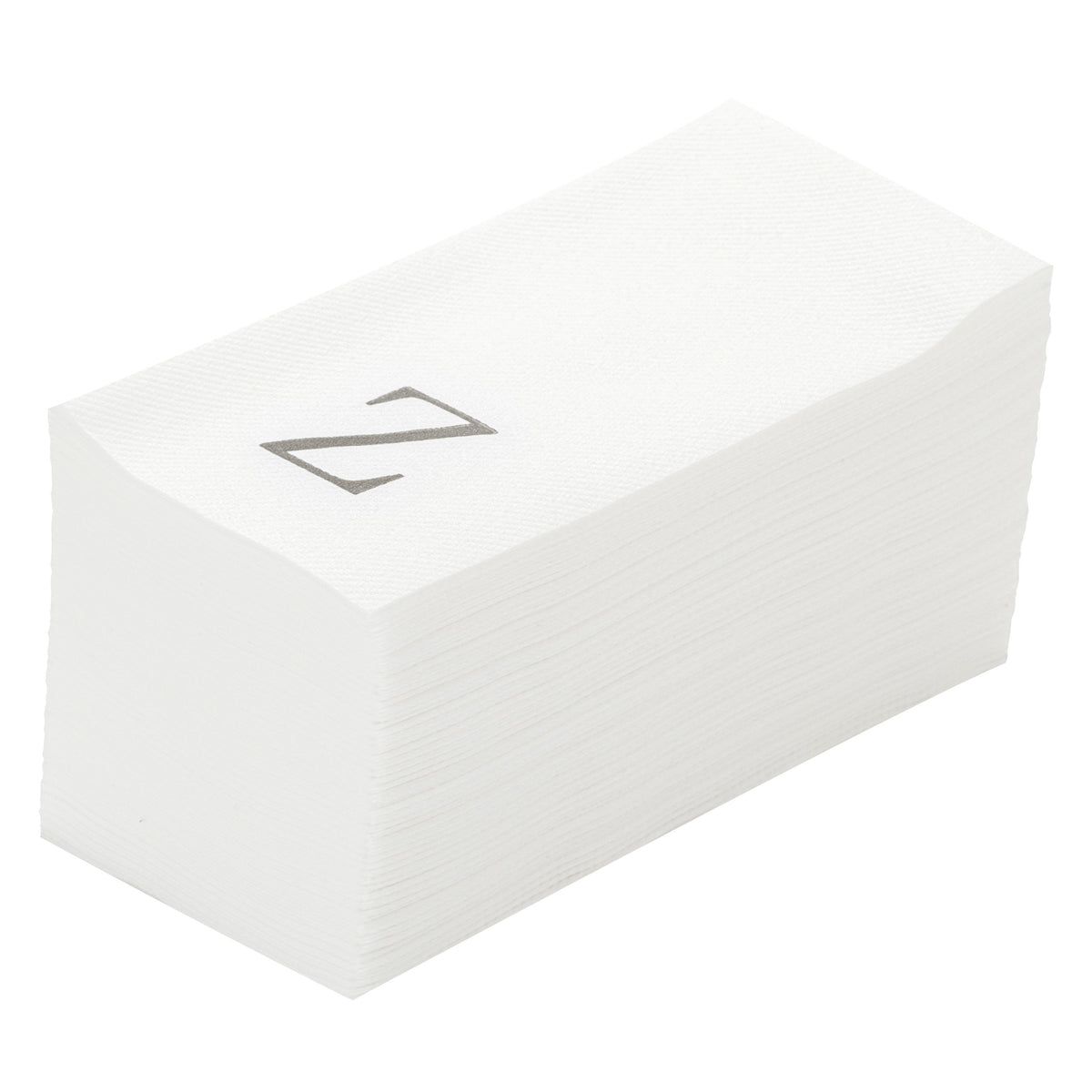 Towels, Guest, Luxenap, Linen-Like, White, with Silver Sans Serif Letter Z, Air Laid, 15.75 x 8 Inch, 1 Each,50 - 1 COUNT