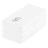 Towels, Guest, Luxenap, Linen-Like, White, with Silver Cursive Letter G, Air Laid, 15.75 x 8 Inch,50 - 1 EACH