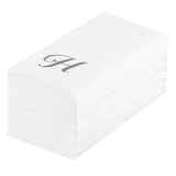 Towels, Guest, Luxenap, Linen-Like, White, with Silver Cursive Letter H, Air Laid, 15.75 x 8 Inch, 1 Each,50 - 1 COUNT