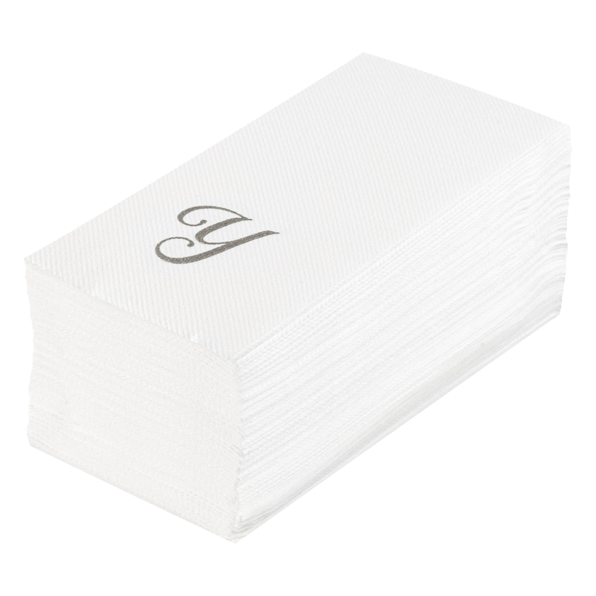 Towels, Guest, Luxenap, Linen-Like, White, with Silver Cursive Letter Y, Air Laid, 15.75 x 8 Inch,50 - 1 EACH